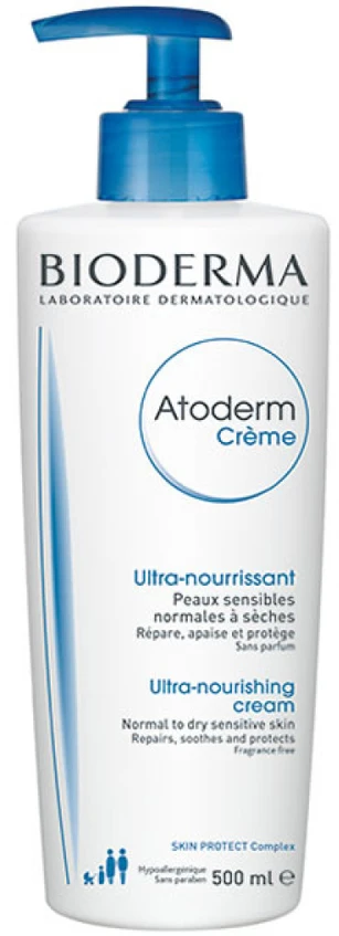 Bioderma Atoderm Crème Ultra Intensyviai drėkinantis ir maitinantis kūno kremas, 500 ml