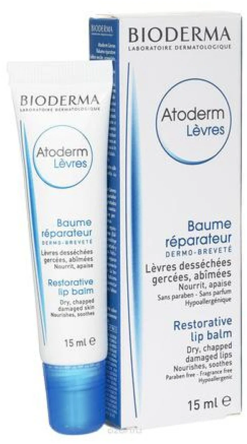 Bioderma Atoderm atkuriamasis lūpų balzamas 15ml
