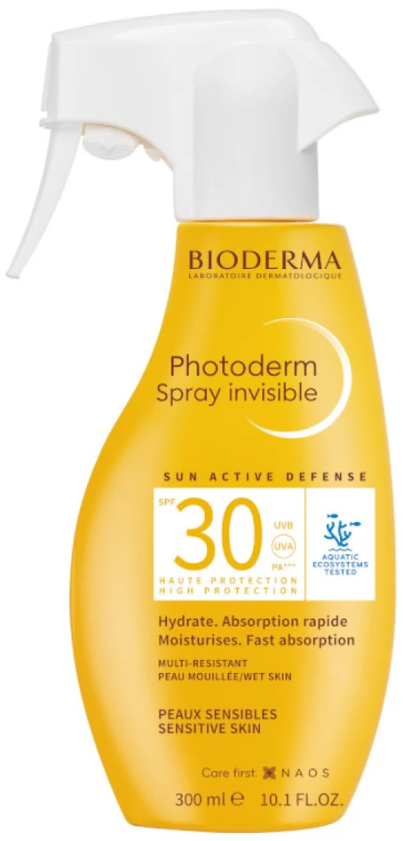 Bioderma Photoderm Purškiklis Invisible SPF 30 purškiama apsauginė priemonė nuo saulės jautriai odai, 300 ml