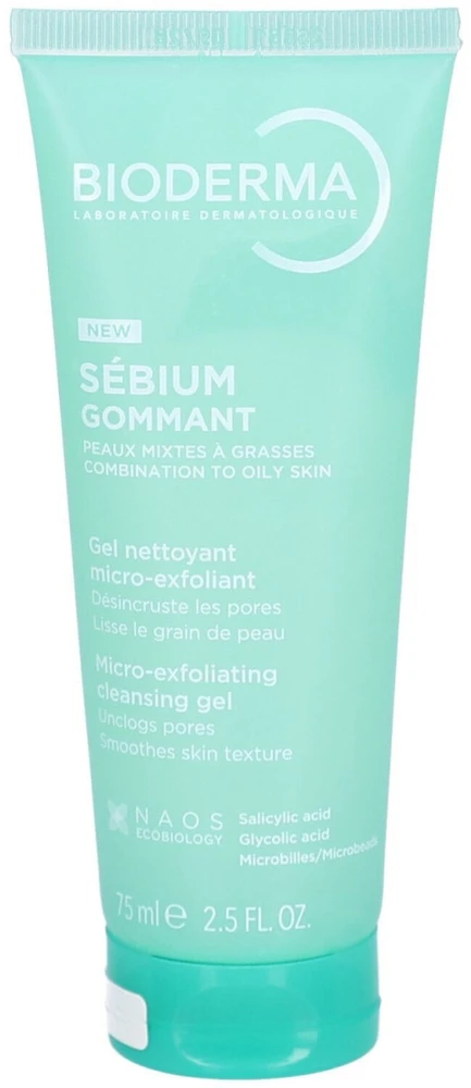 Bioderma Sébium Micro-Exfoliating Cleansing Gel valomasis gelis veidui, 75 ml