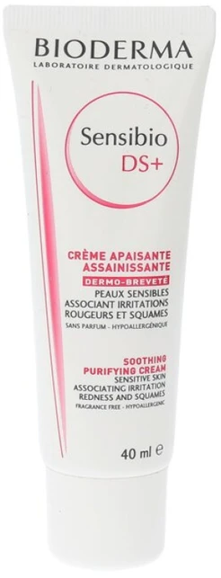 Bioderma Sensibio Ds+ Jautrios ir paraudusios odos veido kremas, 40 ml