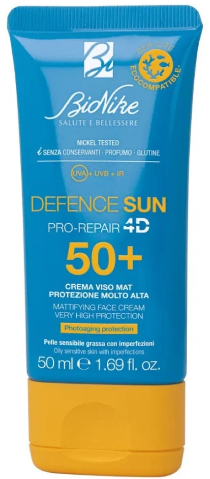 BioNike Defence Sun Mattifying & Protecting Before Sun Exposure Kreminis For Face SPF 50+, 50 ml