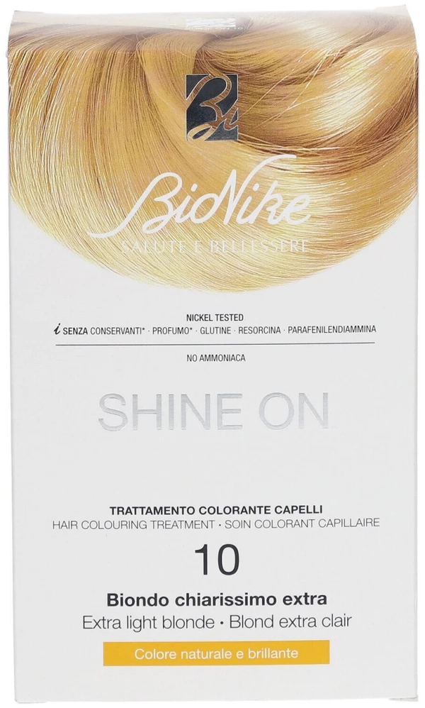 BioNike Shine On Permanent Hair Dye 10 Extra Light Skirtas šviesiems plaukams, 145 ml