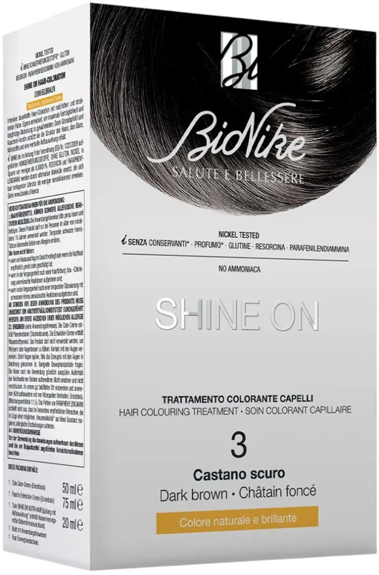 L'Oreal BioNike Shine On Permanent Hair Dye 3 Dark Brown, 1 vnt.
