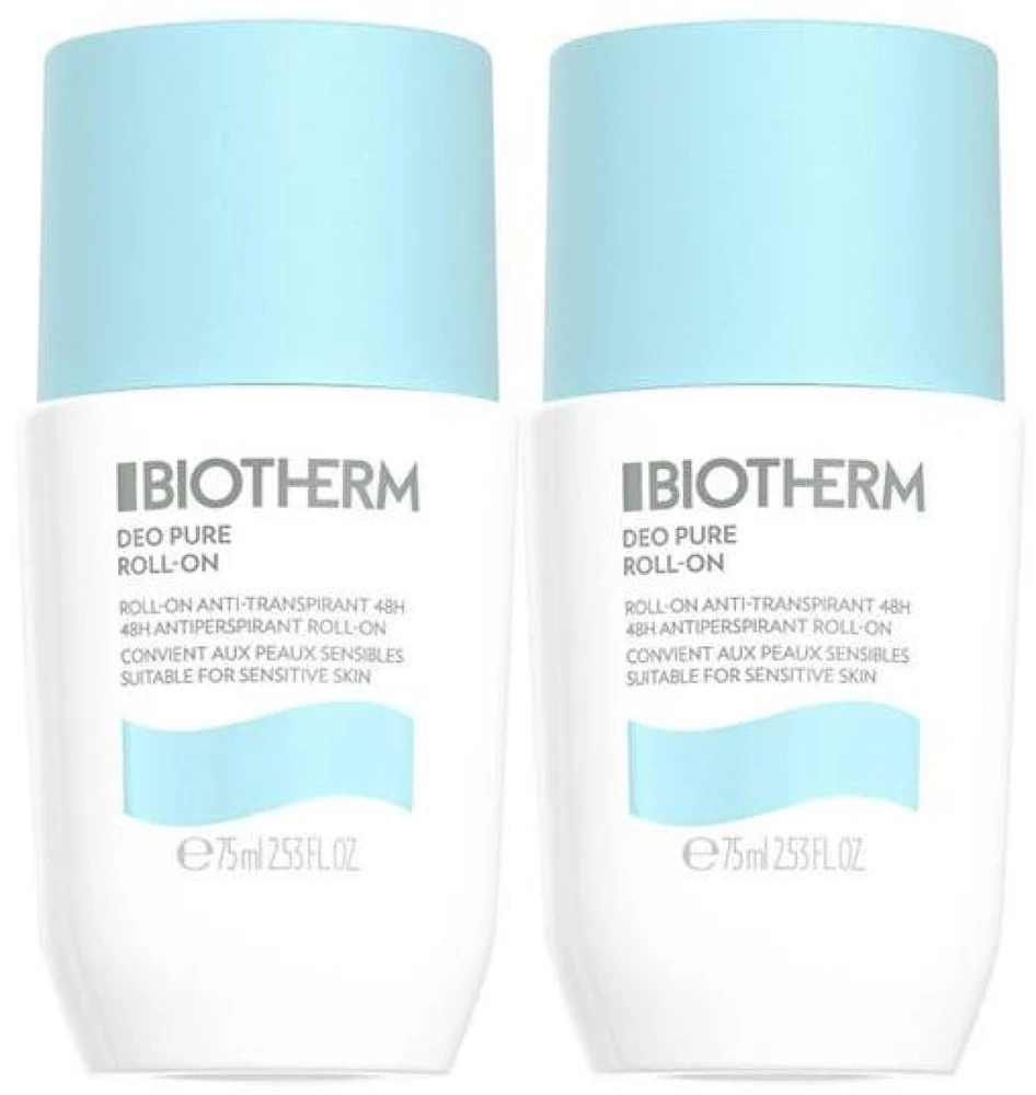 Biotherm Deo Pure Antiperspirant rutulinis antiperspirantas, 2 x 75 ml