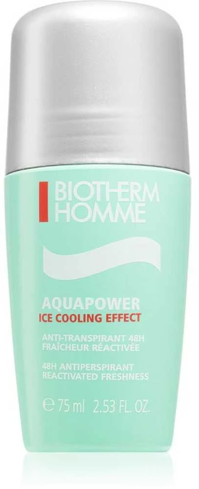 Biotherm Aquapower Ice Cooling Effect 48H Rutulinis dezodorantas vyrams, 75 ml
