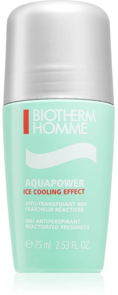 Biotherm Aquapower Ice Cooling Effect 48H Rutulinis dezodorantas vyrams, 75 ml