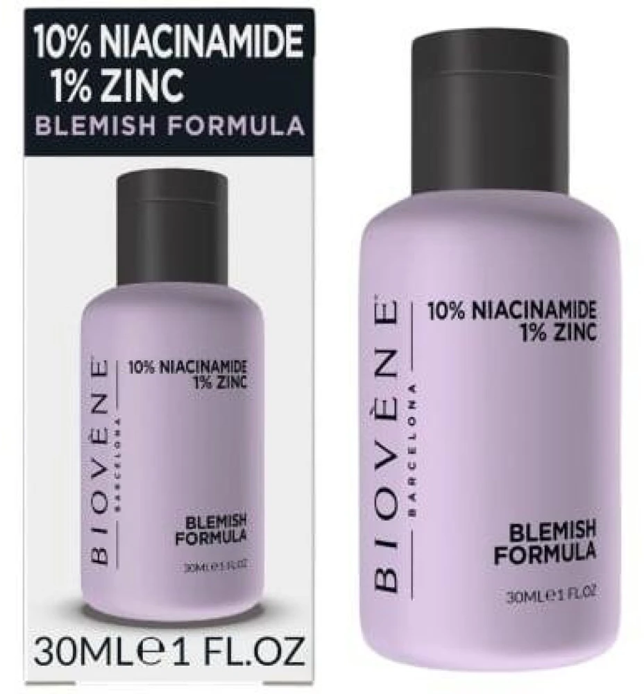 Biovene Blemish Formula 10% Niacinamide 1% Zinc Face Serum veido serumas, 30 ml