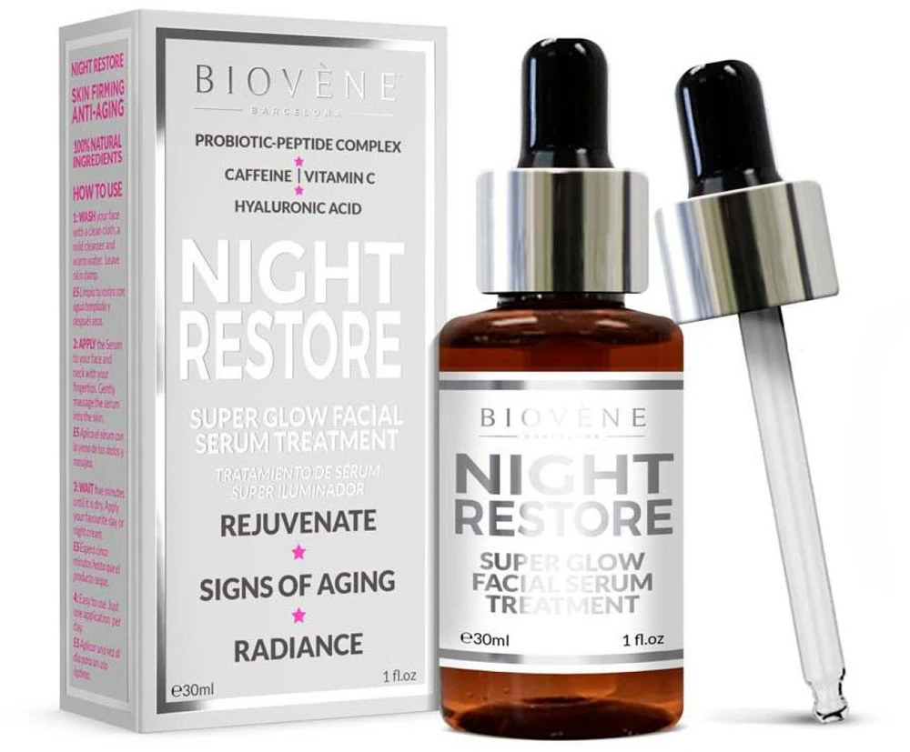 "Biovene Night Restore Super Glow" veido serumas 30ml