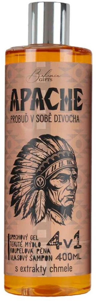 Bohemia Gifts Vyriškas dušo gelis, šampūnas, putos ir muilas 4in1 "Apache" (400ml)