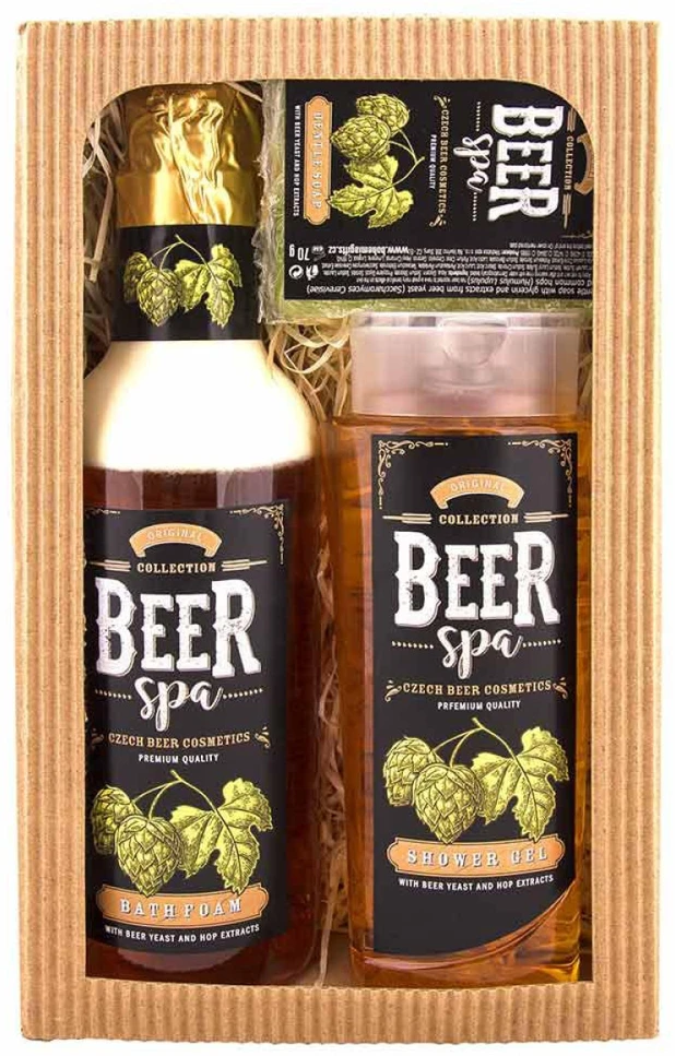 Bohemia Gifts Kosmetikos dovanų rinkinys "BEER SPA" - vonios putos (500ml), dušo želė (250ml) ir muilas (70g)