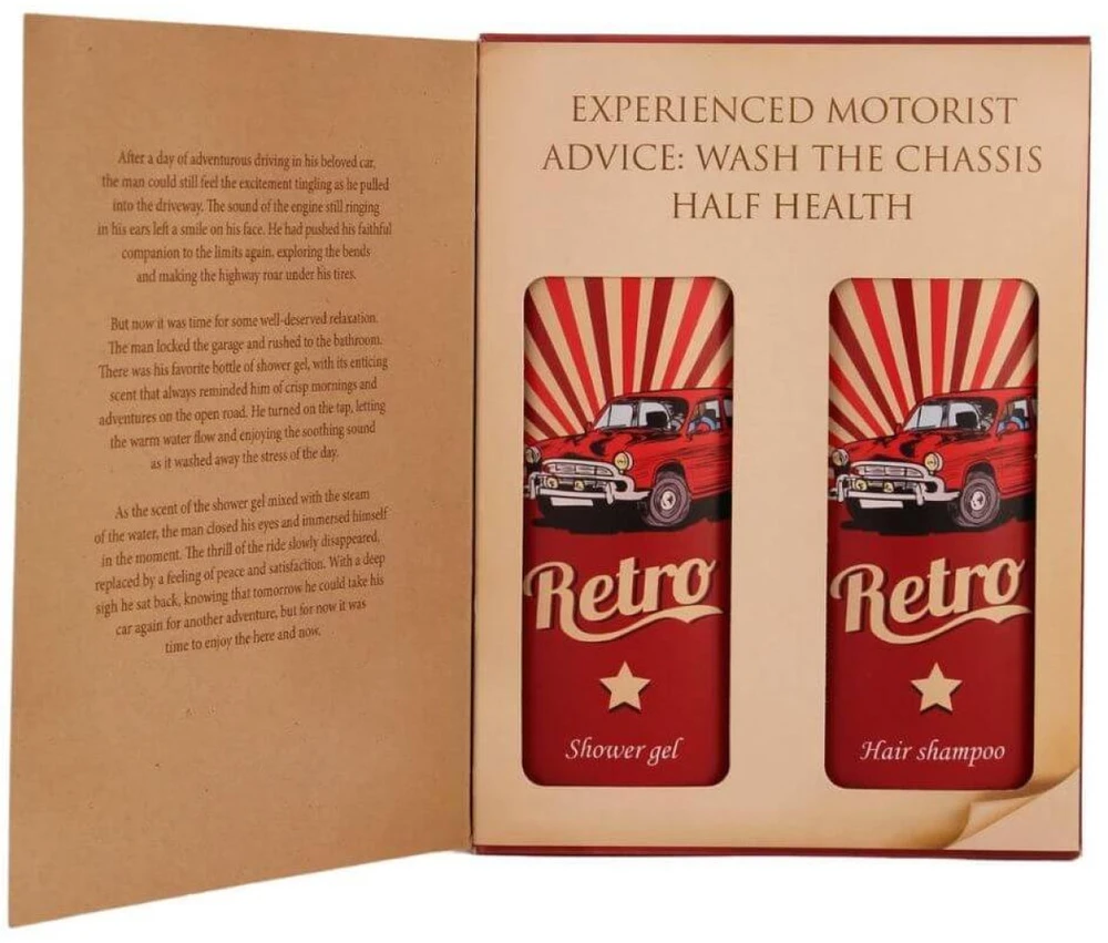 Bohemia Gifts Kosmetikos rinkinys "Retro vairuotojo knyga" (2 x 250ml)