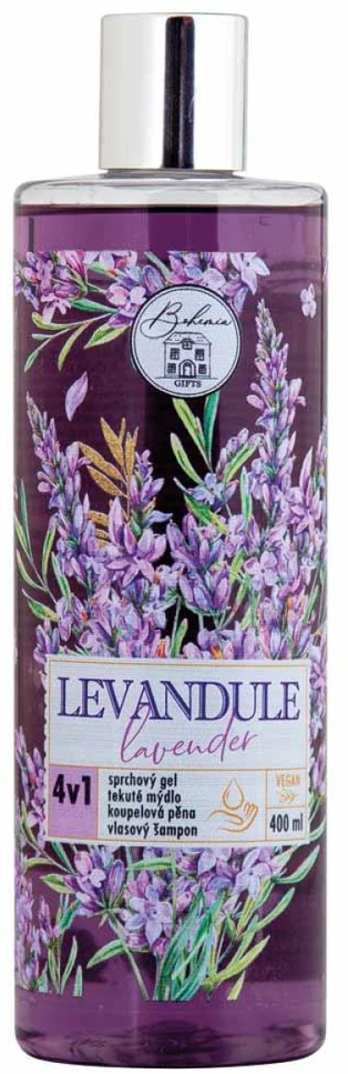 Bohemia Gifts Dušo želė, šampūnas, vonios putos ir muilas 4in1 "Levanda" (400ml)