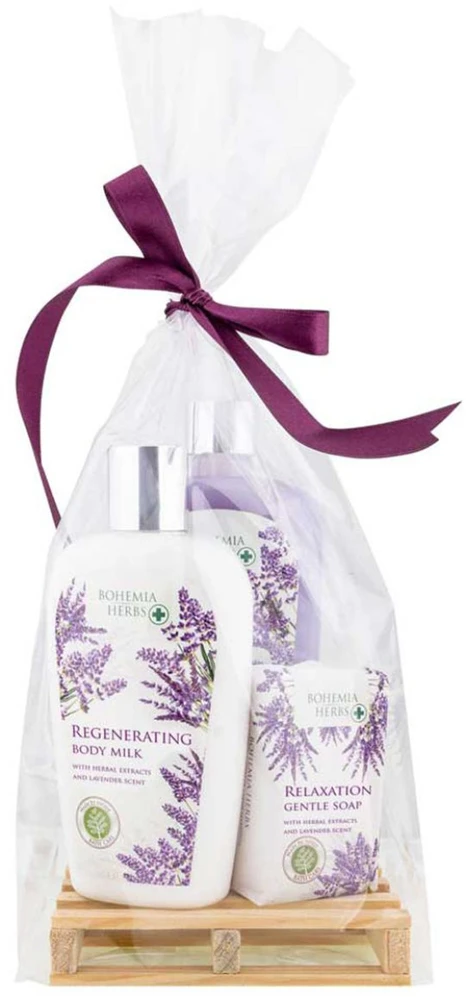 Bohemia Gifts Kosmetikos dovanų rinkinys "Lavender SPA" (skystas muilas 300ml + kūno pienelis 250ml + muilas 100g)