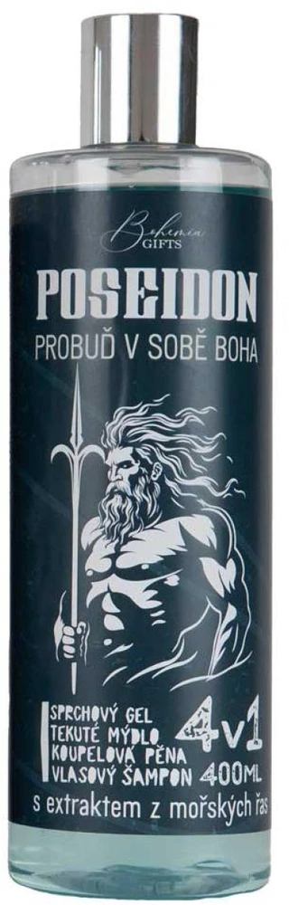 Bohemia Gifts Vyriškas dušo gelis, šampūnas, putos ir muilas 4in1 "Poseidon" (400ml)