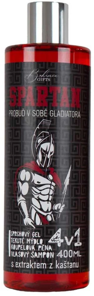 Bohemia Gifts Vyriškas dušo gelis, šampūnas, putos ir muilas 4in1 "Spartan" (400ml)