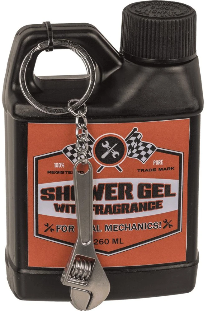 Bohemia Gifts Universali dušo želė vyrams "Motor Oil", 260 ml + raktų pakabukas