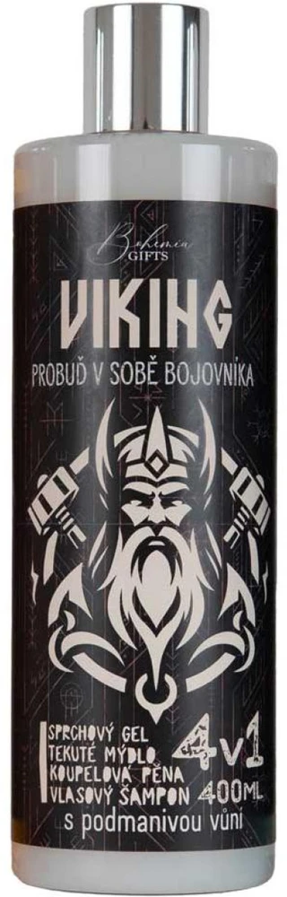 Bohemia Gifts Vyriškas dušo gelis, šampūnas, putos ir muilas 4in1 "Viking" (400ml)