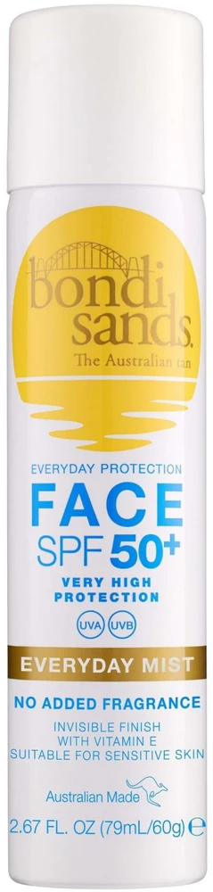 Bondi Sands Everyday Mist Face SPF 50+ kasdienė purškiama dulksna jautriai veido odai, 79 ml