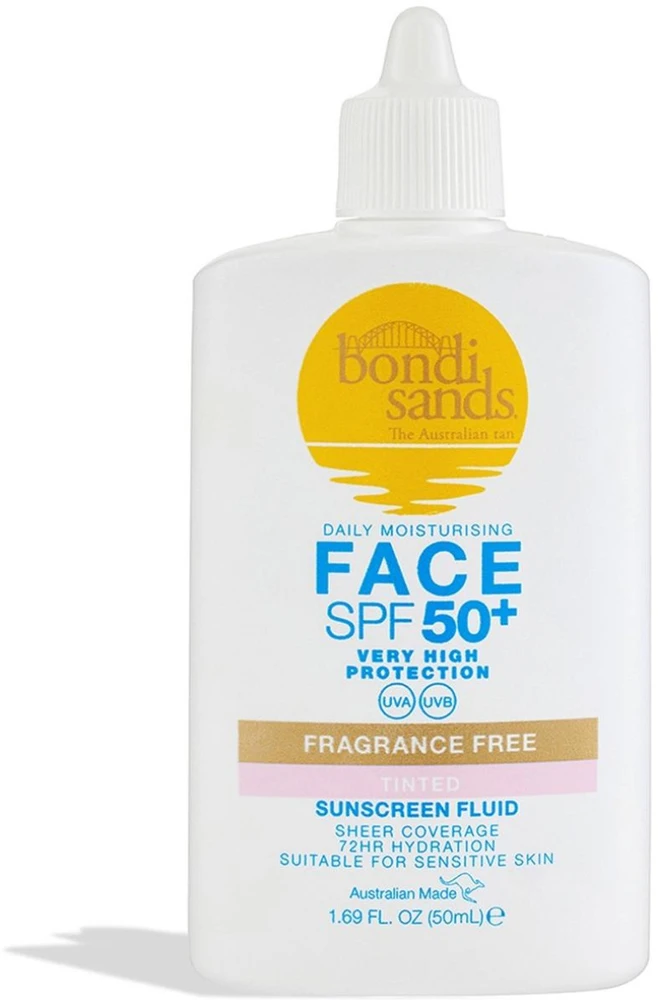 Bondi Sands SPF 50+ Fragrance Free Face Fluid apsauginis fluidas nuo saulės veidui, 50 ml