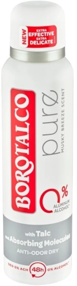 Borotalco Dezodorantas Purškiklis 48H Pure (Dezodorantas Purškiklis), 150 ml