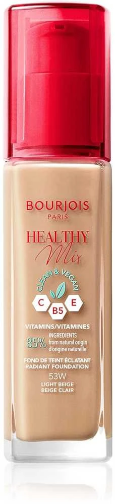 Makiažo pagrindas ,,Bourjois Healthy Mix Radiant Foundation", spalva: 53W Light Beige, 30ml