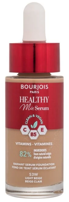 Veganiškas makiažo pagrindas BOURJOIS Paris Healthy Mix Clean & Vegan Serum Makeup, 30 ml N:53 W