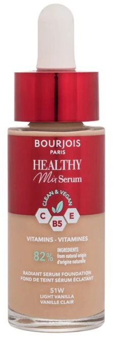 Veganiškas makiažo pagrindas BOURJOIS Paris Healthy Mix Clean & Vegan Serum Makeup, 30 ml N:51 W