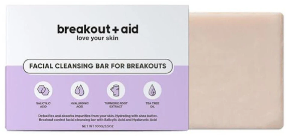 „Breakout + Aid“ „Breakout+aid“ (veido valymo muilas nuo spuogų) 100 g
