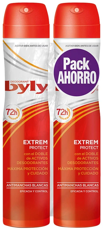 Byly Extrem 72h Dezodorantas Purškiklis purškiamas dezodorantas, 2x200 ml