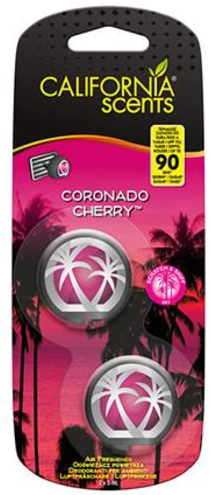 Drėkintuvas California Scents Mini Diffuser Coronado Cherry automobilio oro gaiviklis, 2 x 3 ml