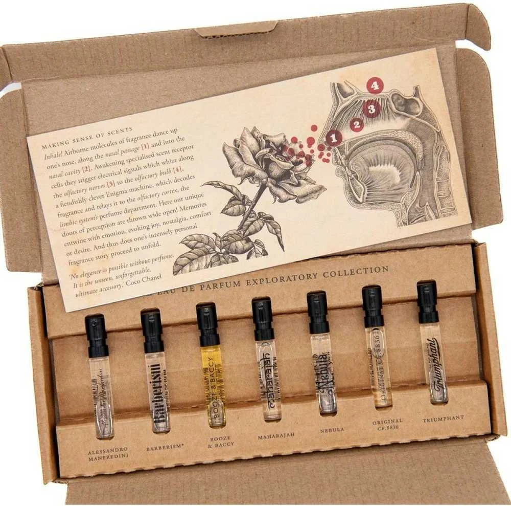 Captain Fawcett Eau De Parfum Exploratory Collection kvepalų rinkinys vyrams, 7 x 2 ml