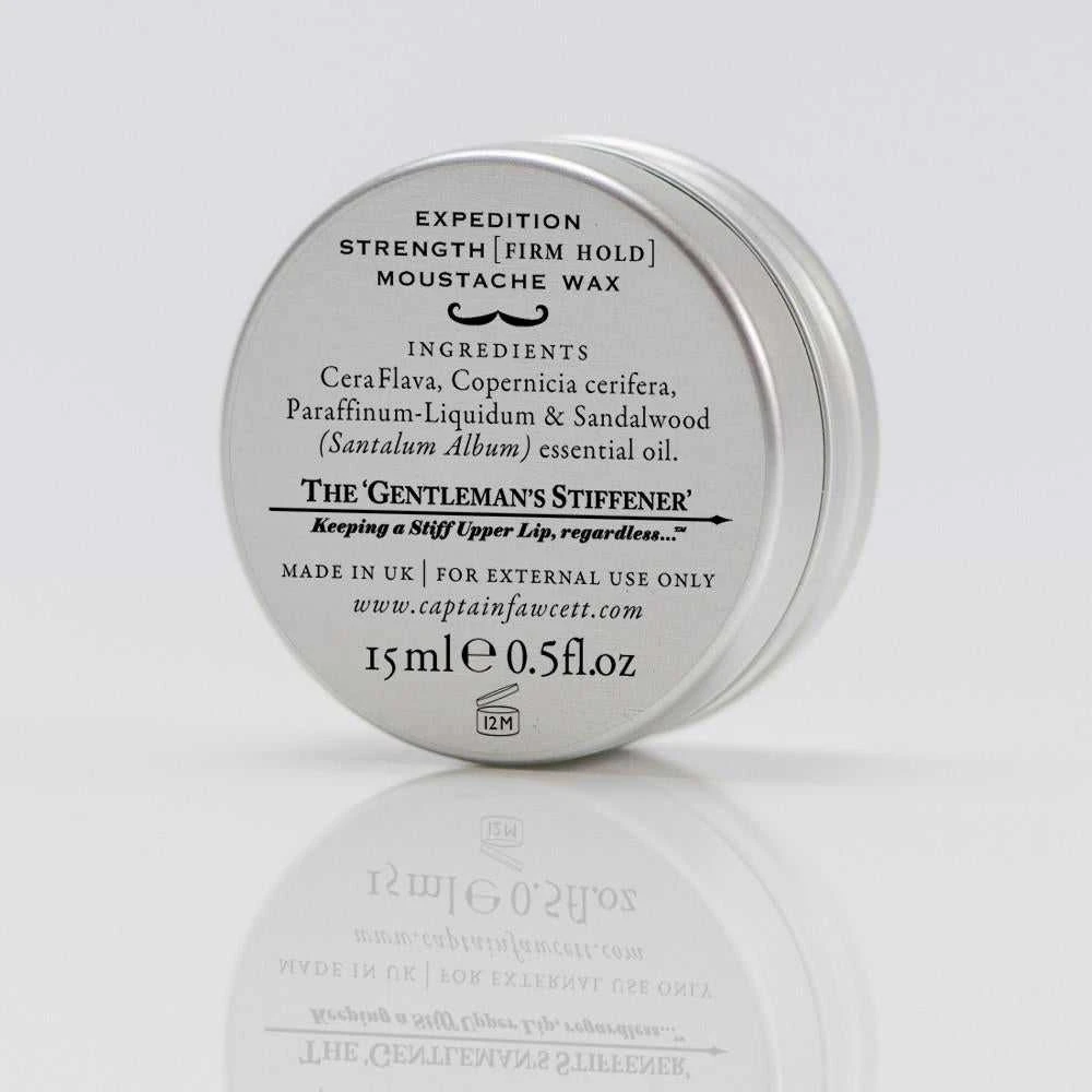 Captain Fawcett Expedition Strength Sandalwood ūsų vaškas Ūsų vaškas, 15 ml