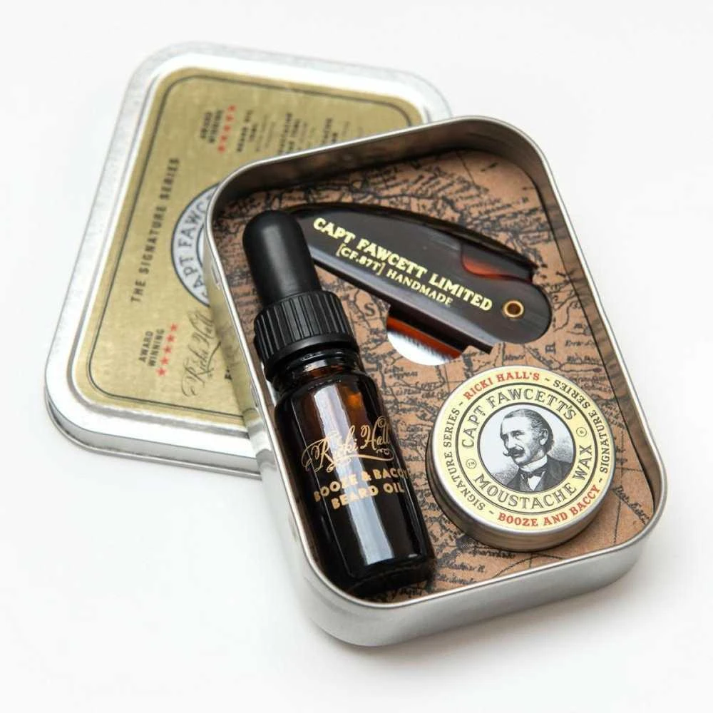 Captain Fawcett Finest Booze & Baccy Grooming Supplies barzdos priežiūros rinkinys