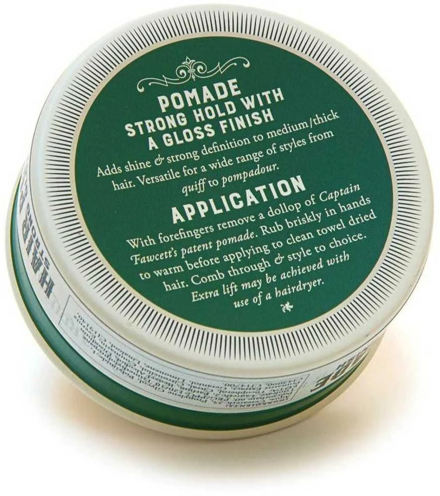 Captain Fawcett Strong Pomade Stiprios fiksacijos ir žvilgesio plaukų pomada, 100g