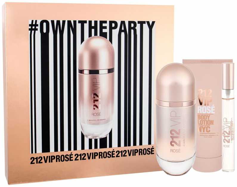Carolina Herrera 212 VIP Rosé EDP rinkinys moterims (EDP 80 ml + Losjonas kūnui 100 ml + EDP 10 ml)