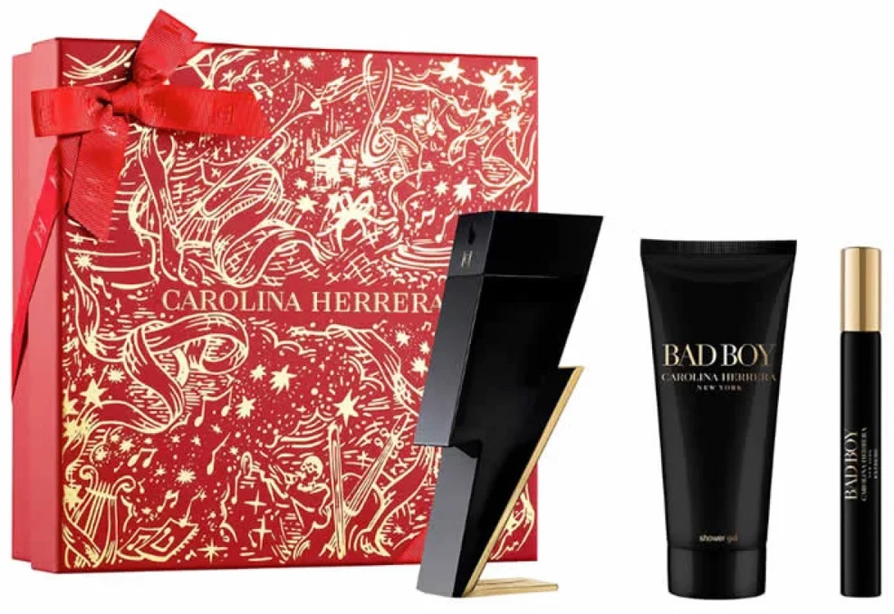 Carolina Herrera Bad Boy tualetinis vanduo purškiklis, 100 ml rinkinys 3 vnt.