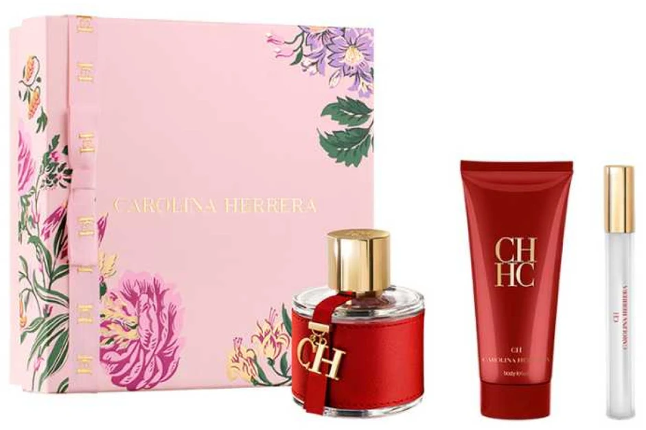 Carolina Herrera Ch rinkinys moterims (EDT, 100 ml + kūno losjonas, 100 ml + EDT, 10 ml)