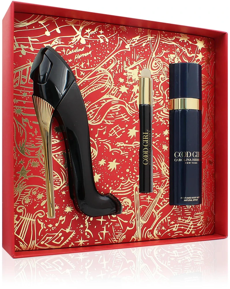 Carolina Herrera Good Girl rinkinys moterims (EDP, 50 ml + kūno dulksna, 100 ml + EDP, 10 ml)