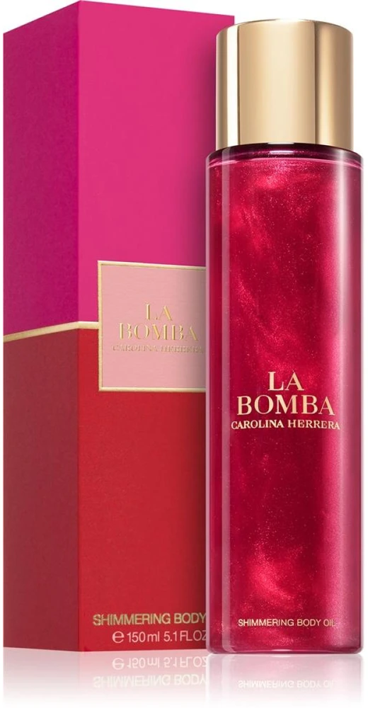 Žvilgesio suteikiantis kūno aliejus Carolina Herrera La Bomba Shimmering Body Oil, 150 ml