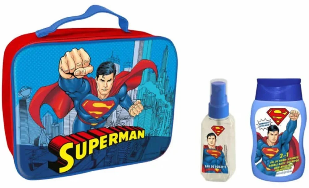 Cartoon Disney Superman rinkinys vaikams (dušo želė-šampūnas, 200 ml + kūno dulksna, 90 ml + krepšys)