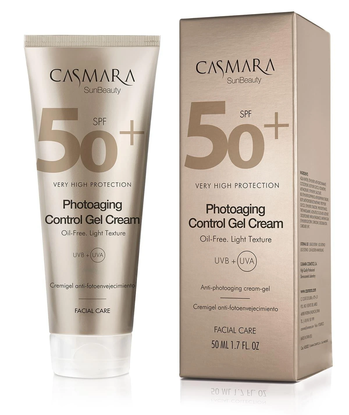 Casmara Photoaging Control Gel Kreminis SPF 50 selinis veido kremas su SPF, 50 ml