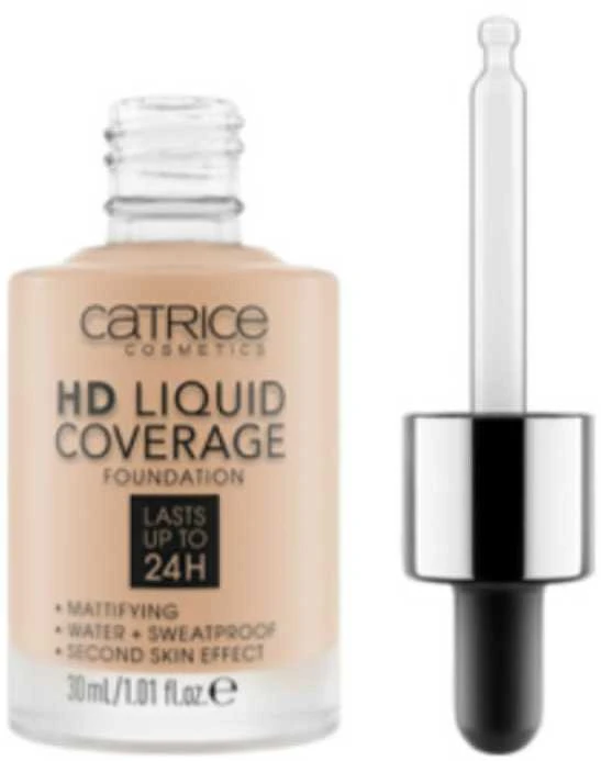 Catrice Hd Liquid Coverage Foundation Lasts Up Tp 24h 030 Sand rusvai gelsvas Makiažo pagrindas 30ml