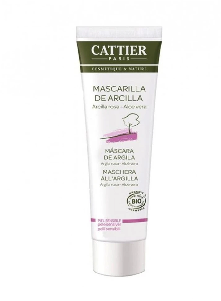"Cattier Paris Cattier Rose Clay Mask Ps" Veido kaukė su rožiniu moliu ir alijošiumi 100ml