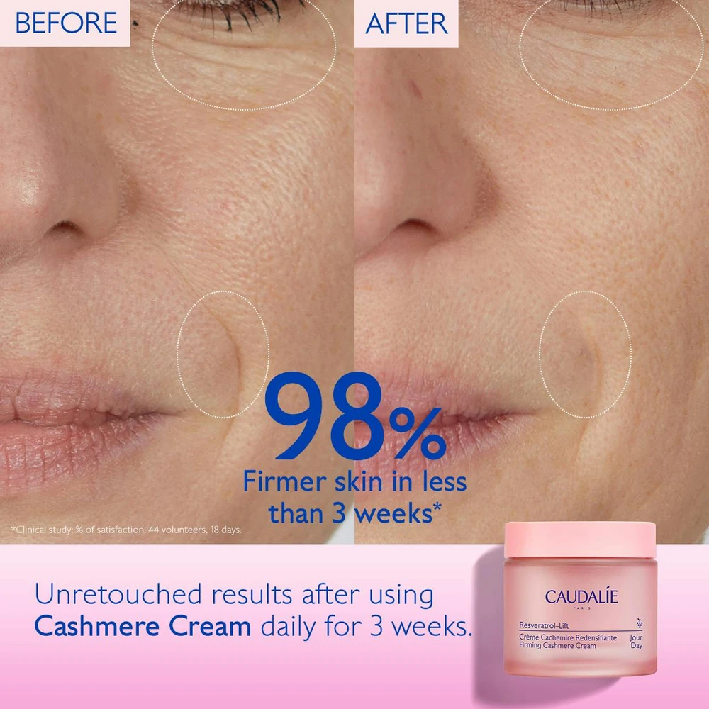 Caudalie Resveratrol-Lift Redensifying Cashmere Kreminis kašmyro stangrinantis veido kremas 50ml