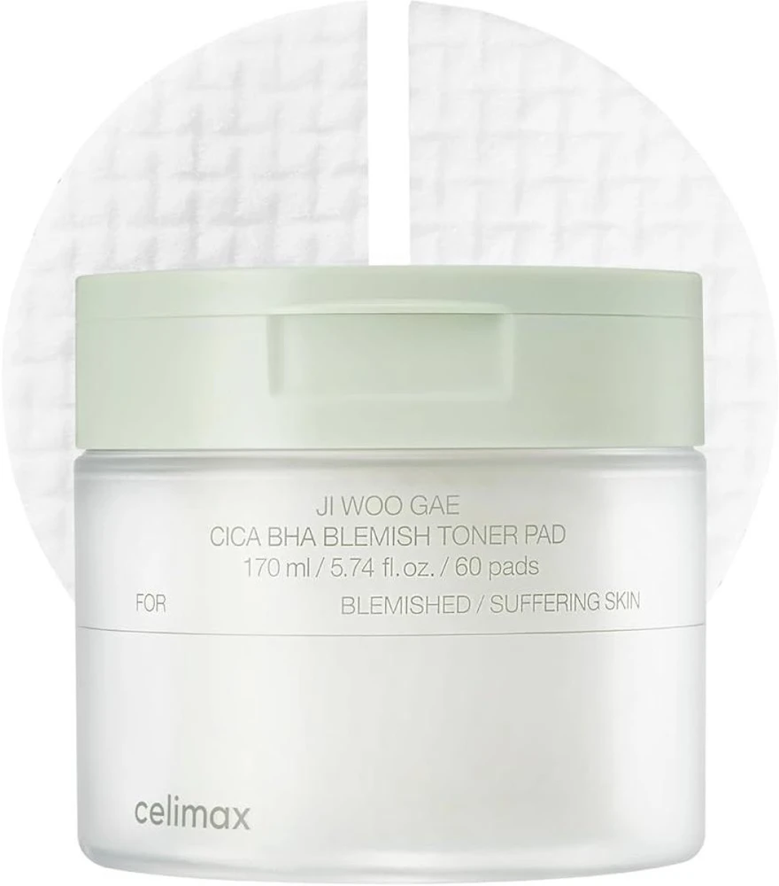 Celimax Ji Woo Gae Cica BHA Blemish Toneris Pad veido toniko pagalvėlės, 60 vnt