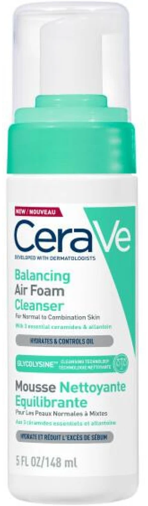 CeraVe Balancing Air Foam Valiklis valomosios veido putos, 148 ml