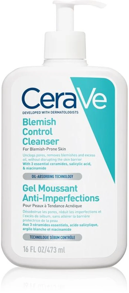 CeraVe Blemish Control Valiklis prausiklis riebiai ir spuoguotai odai, 473 ml