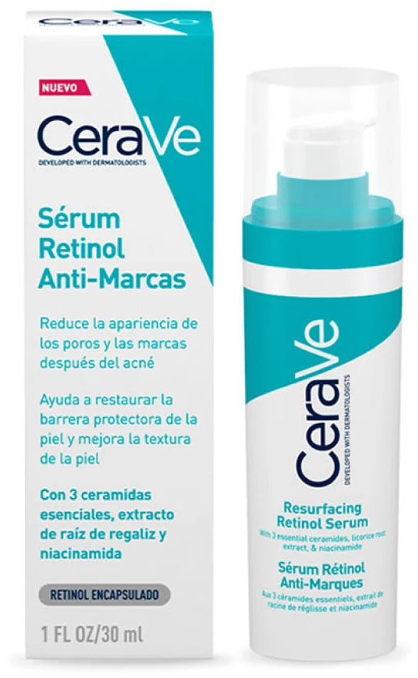 Regeneruojantis serumas veidui su retinoliu Cerave Blemish Resurfacing Retinol Sérum, 30 ml