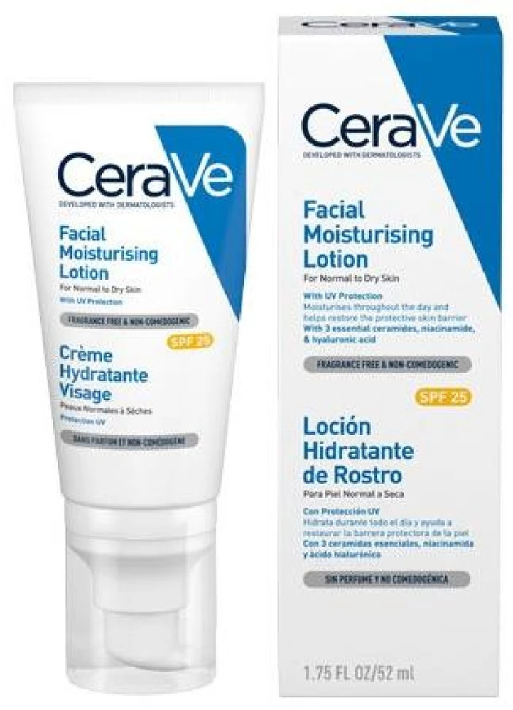 Drėkinamasis veido losjonas Cerave Spf25, 52 ml
